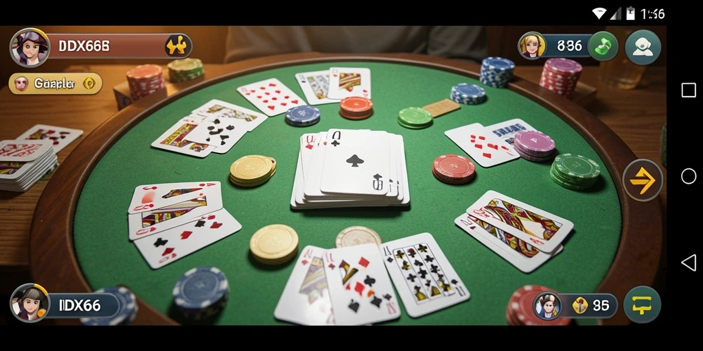 Tampilan gameplay Gaple yang menarik dan interaktif di IDX66.