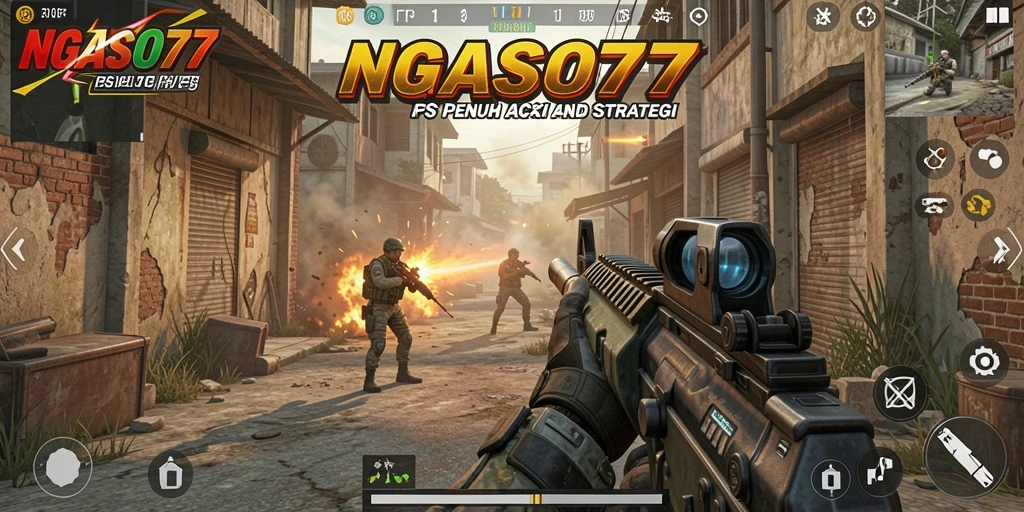 Screenshot menampilkan aksi mendebarkan dalam NGASO77 FPS.