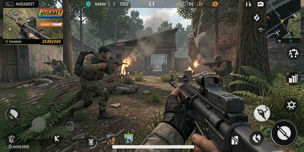Gameplay NUSABET menunjukkan aksi tembak-menembak yang mendebarkan.
